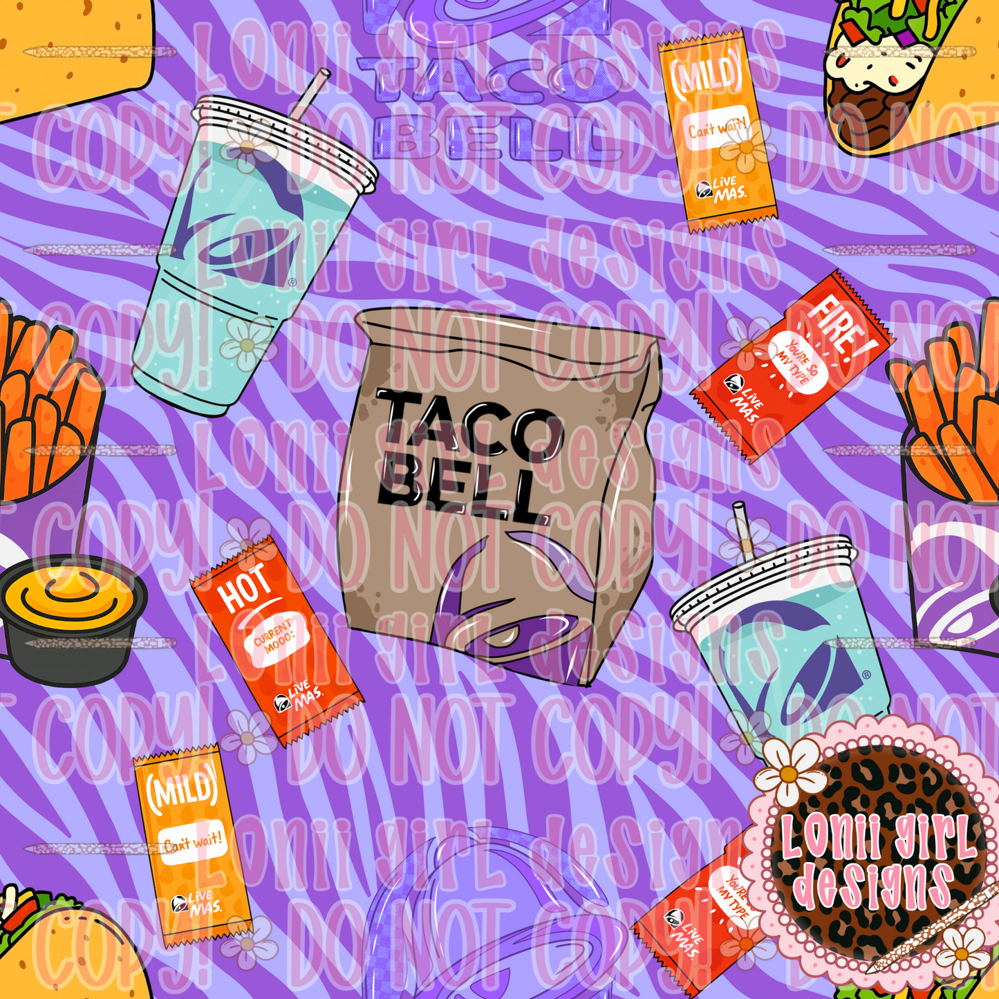 Purple Zebra bell